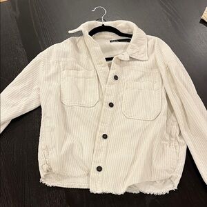 Zara Off-White Textured Jacket